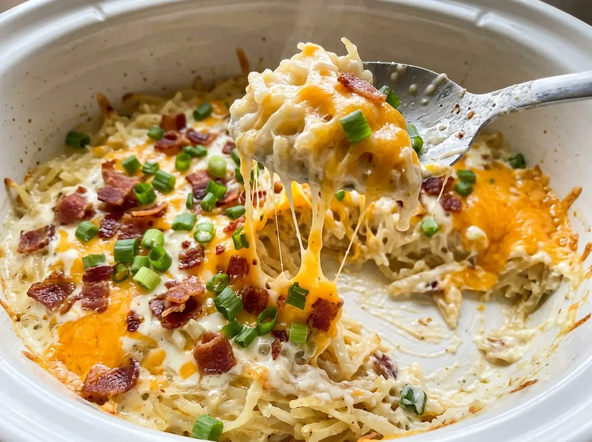Crock Pot Crack Hash Brown Potatoes creamy cheesy