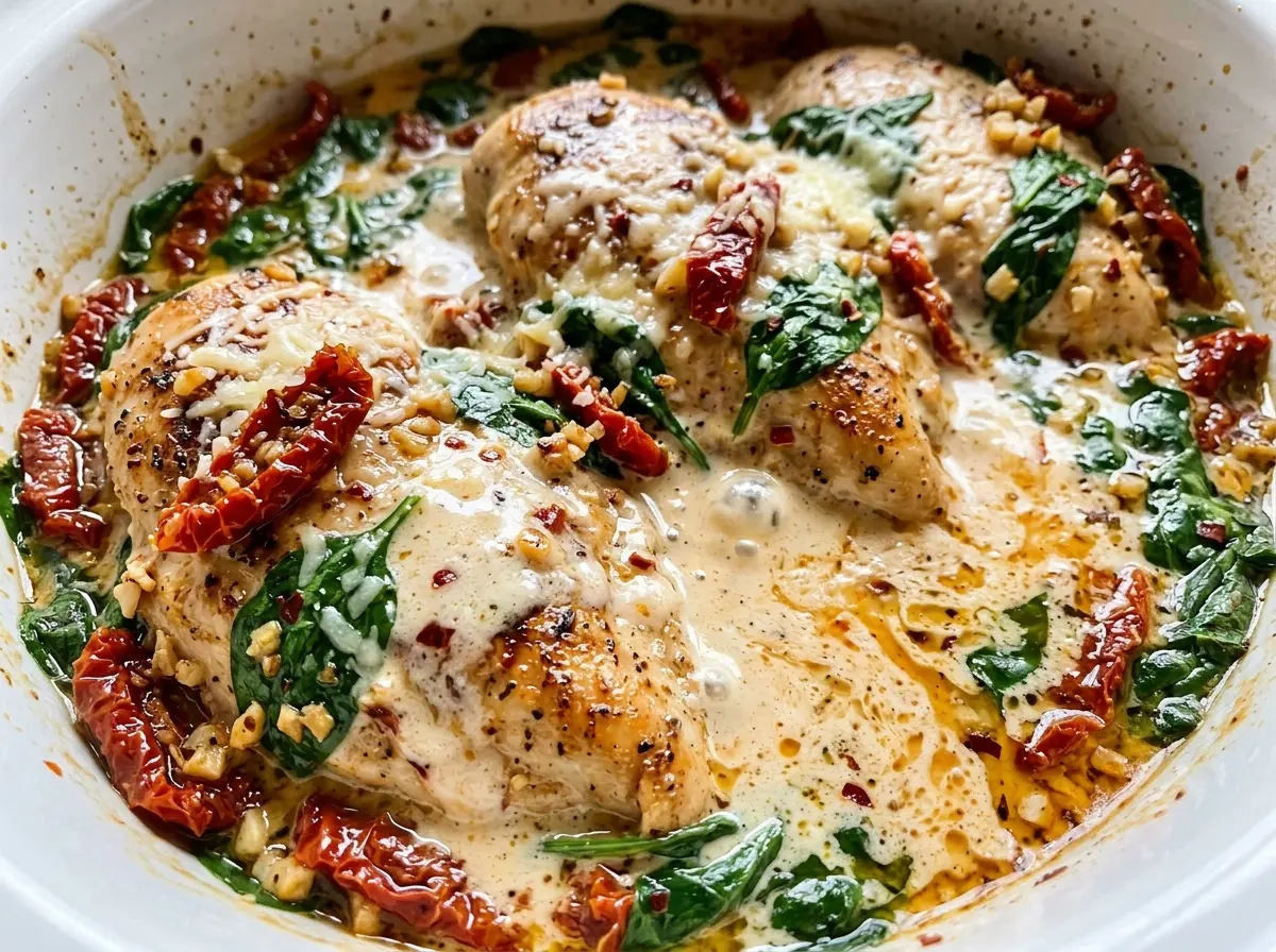 Crockpot Marry Me Chicken creamy Parmesan tomato sauce
