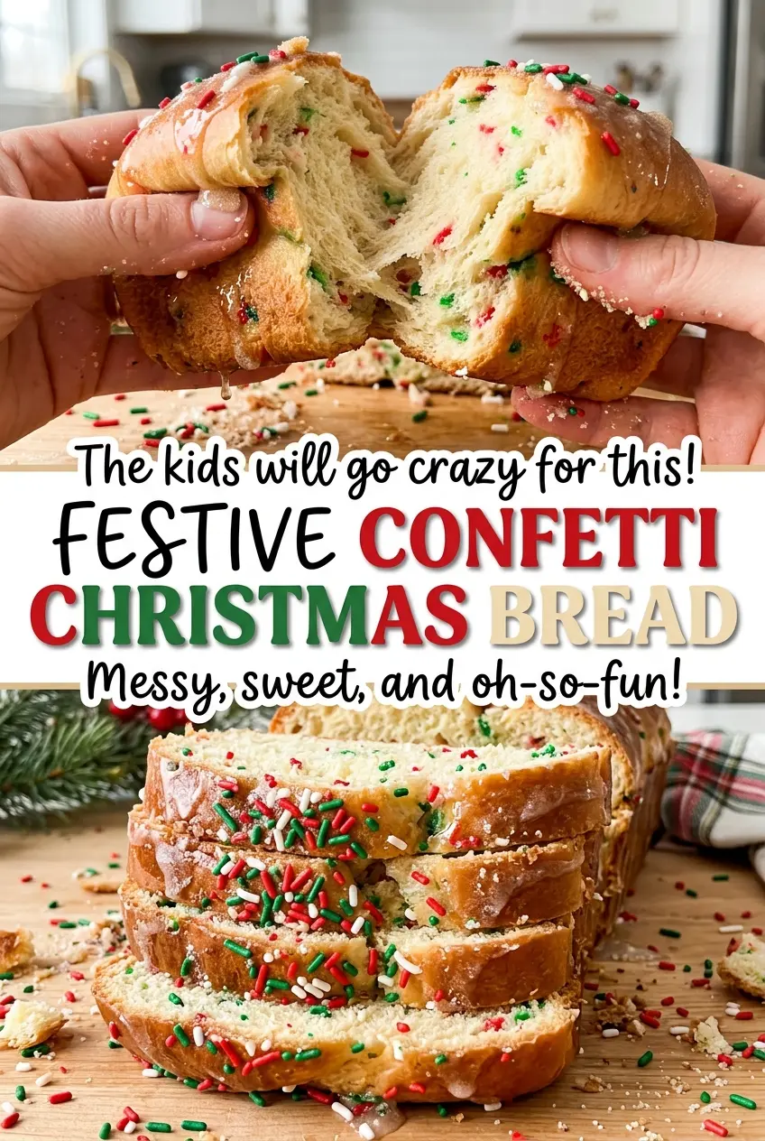 Festive Confetti Christmas Bread colorful sliced loaf