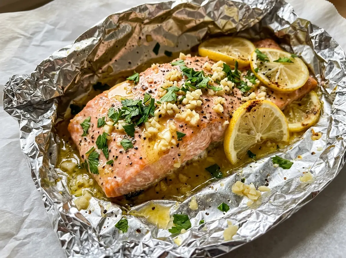 Garlic Lovers Salmon In Foil lemon garlic butter