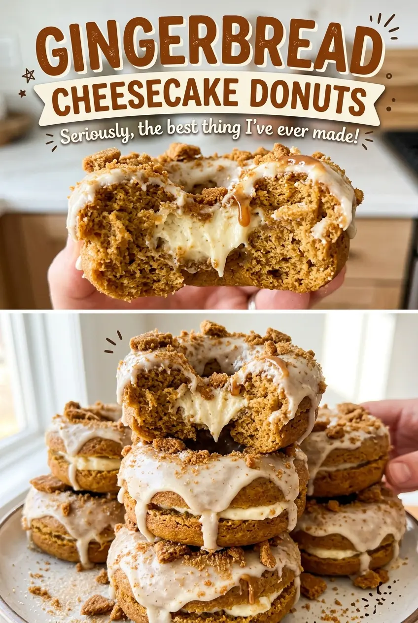 Gingerbread Cheesecake Donuts soft spiced crumb