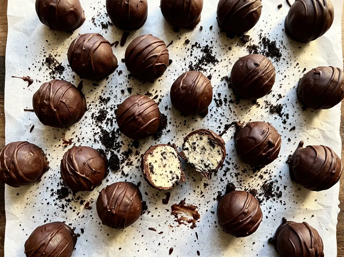 Gluten Free Oreo Balls smooth chocolate coating
