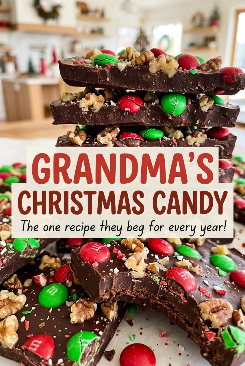 Grandmas Christmas Candy rich chocolate pecan squares