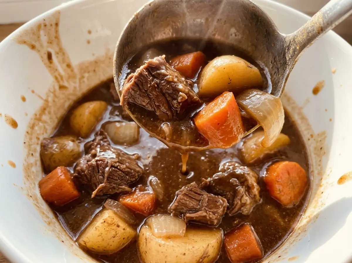 Guinness Beef Stew with tender, rustic beef