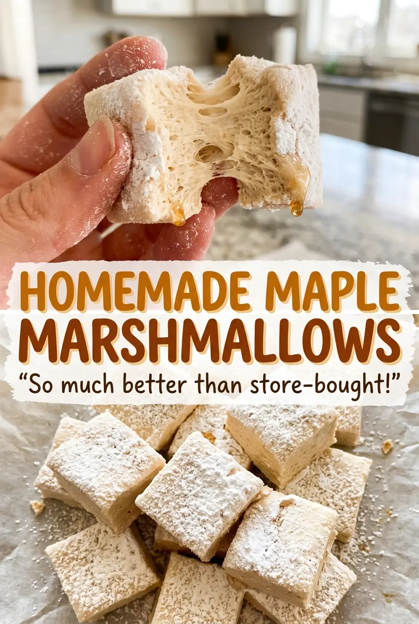 Homemade Maple Marshmallows fluffy glossy squares