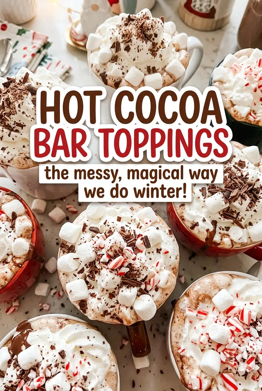 Hot Cocoa Bar Toppings with creamy crunchy sweet accents