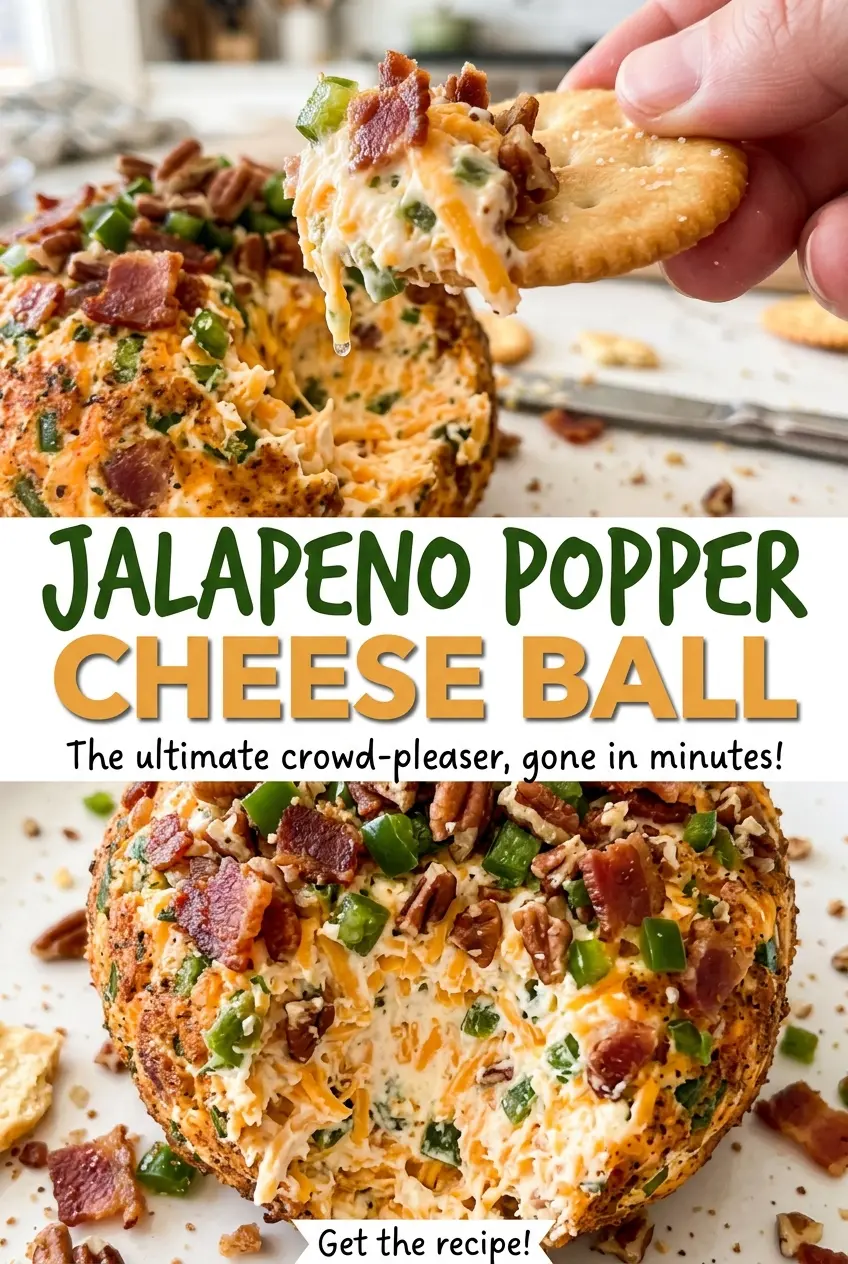 Jalapeno Popper Cheese Ball creamy savory appetizer