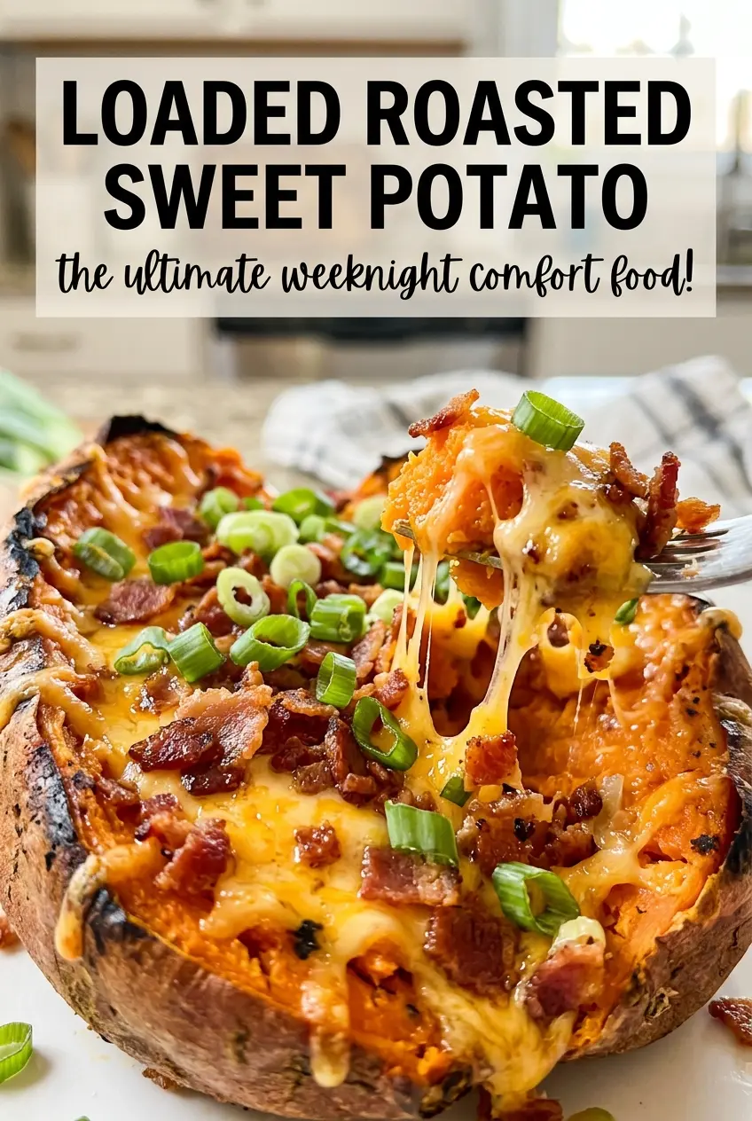 Loaded Roasted Sweet Potato, hearty and colorful