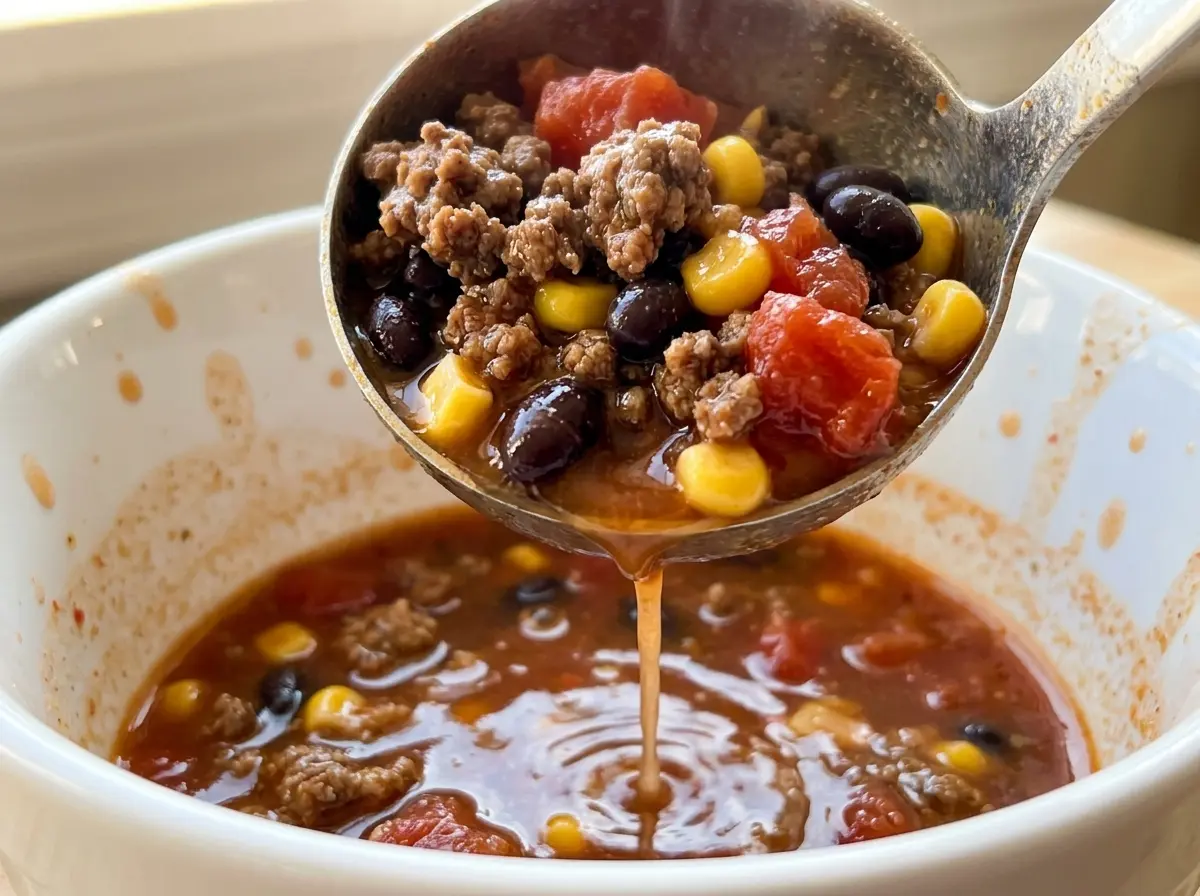 Low Sodium Taco Soup hearty beef bean