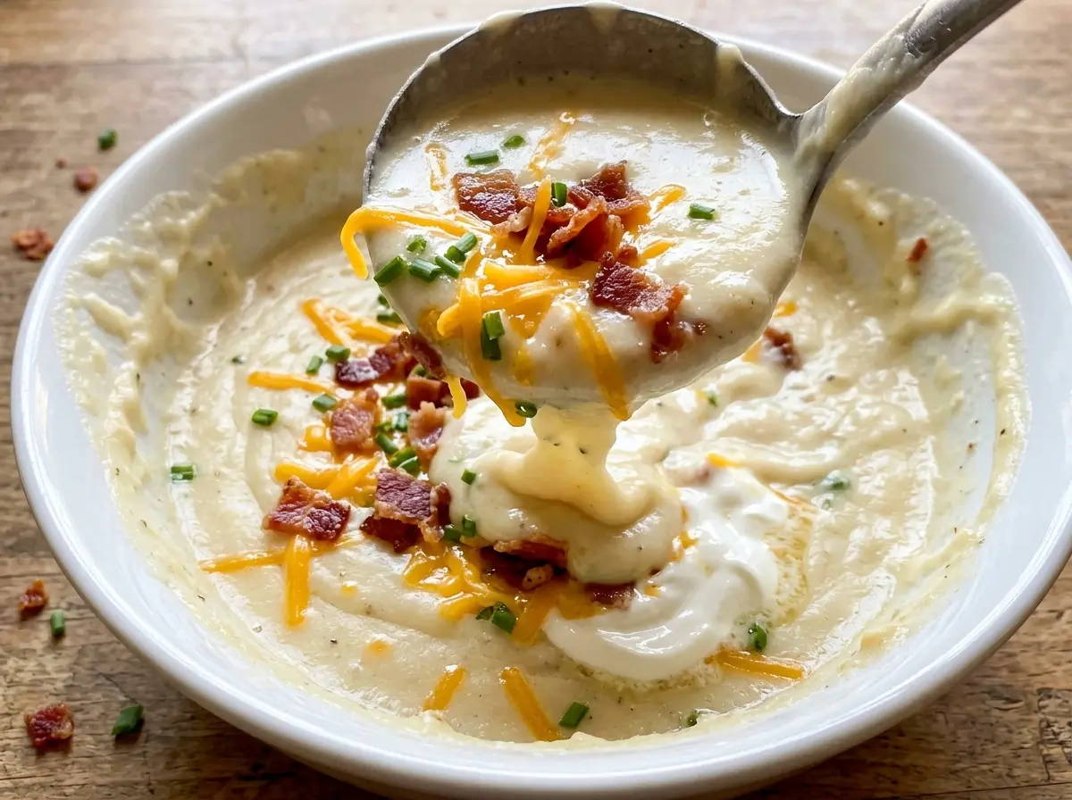 Mashed Potato Soup creamy smooth bowl