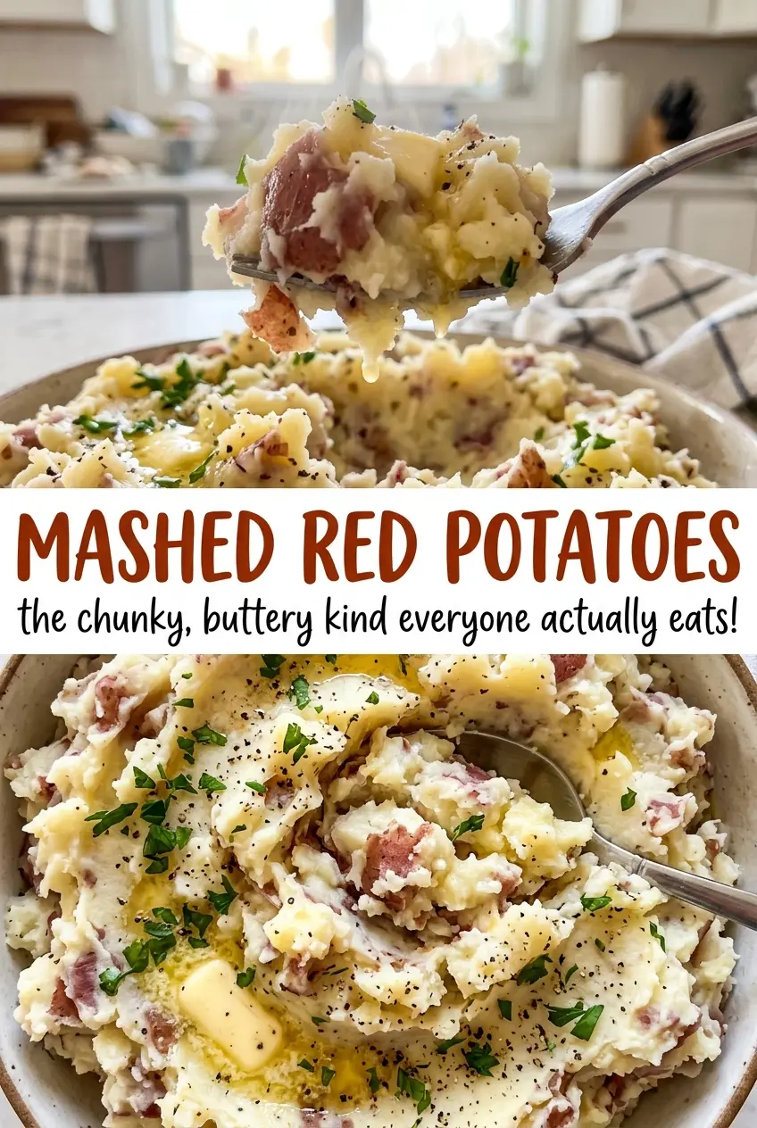 Mashed Red Potatoes rustic buttery mash