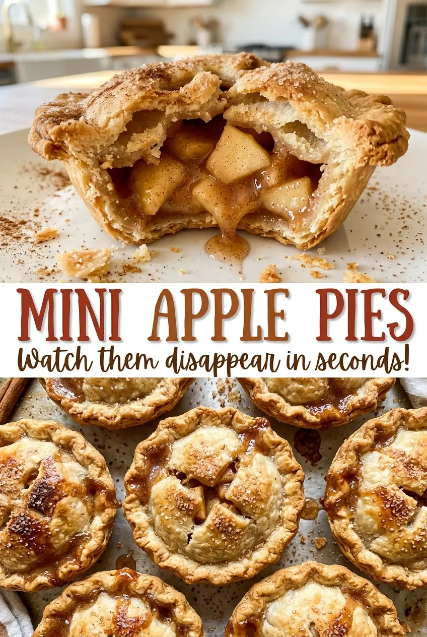 Mini Apple Pies tender cinnamon apple filling