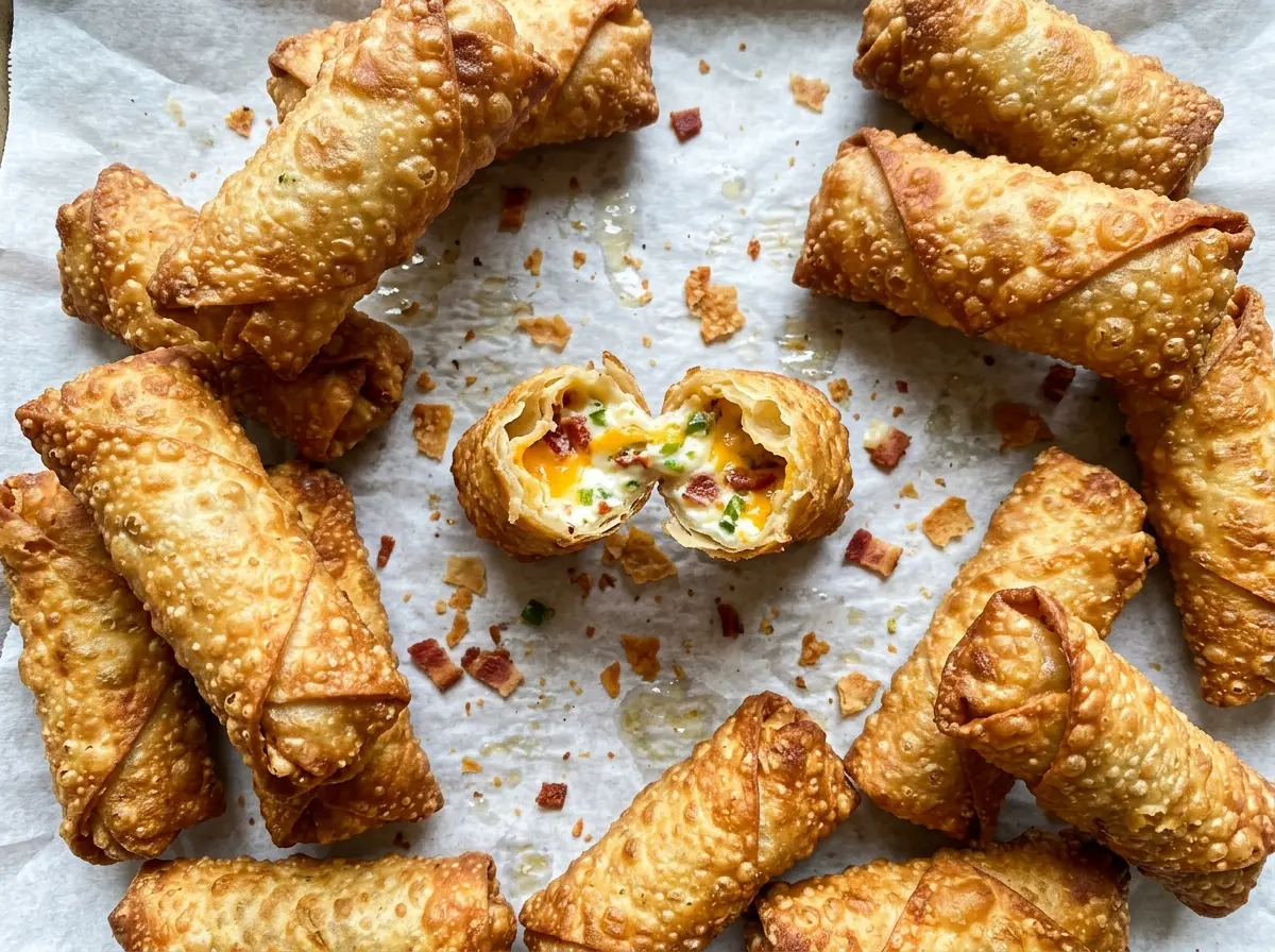Mini Jalapeno Popper Egg Rolls golden crisp cheesy