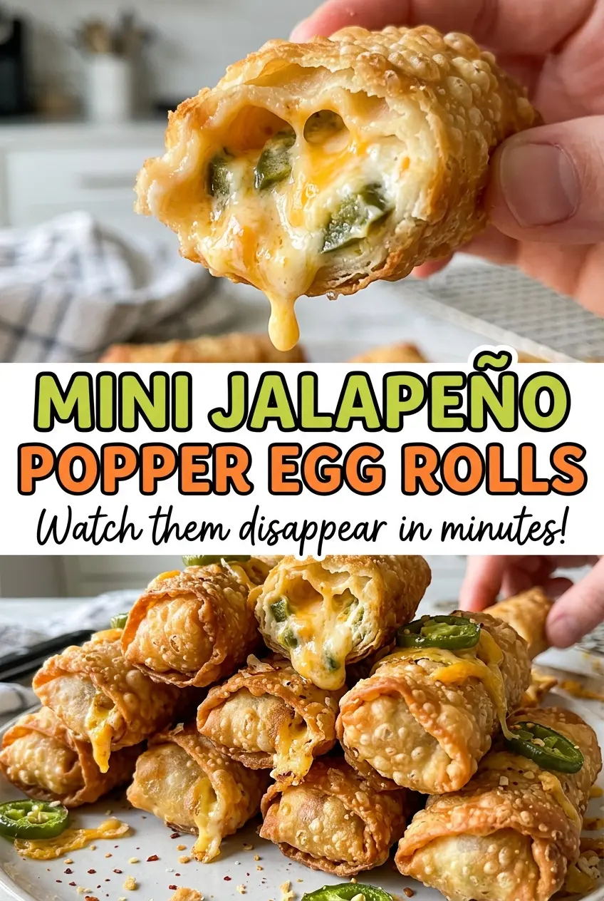 Mini Jalapeno Popper Egg Rolls crispy cheesy appetizer