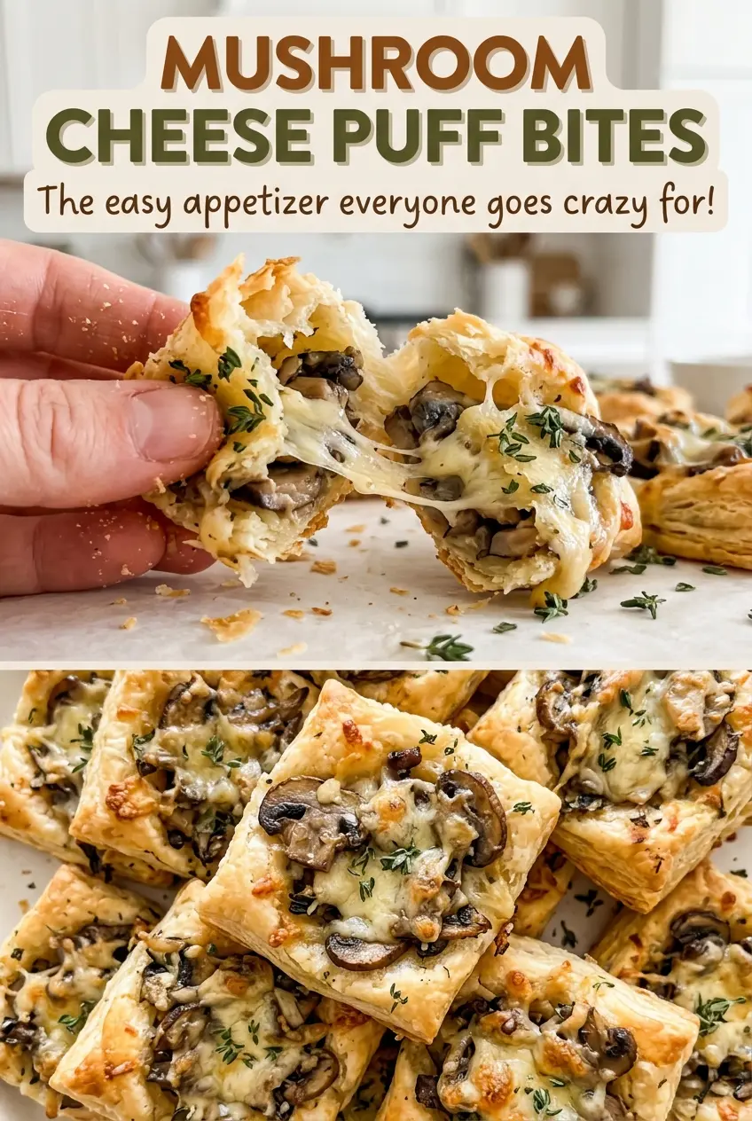 Mushroom Cheese Puff Bites savory crisp pastry