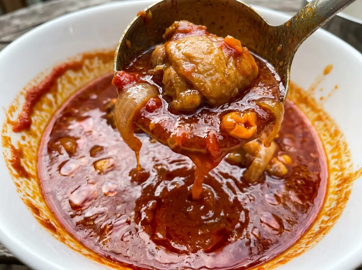 Nigerian Chicken Stew rich red sauce