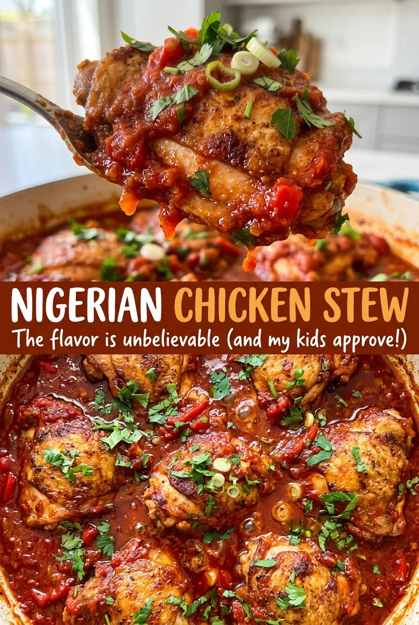 Nigerian Chicken Stew glossy pepper sauce