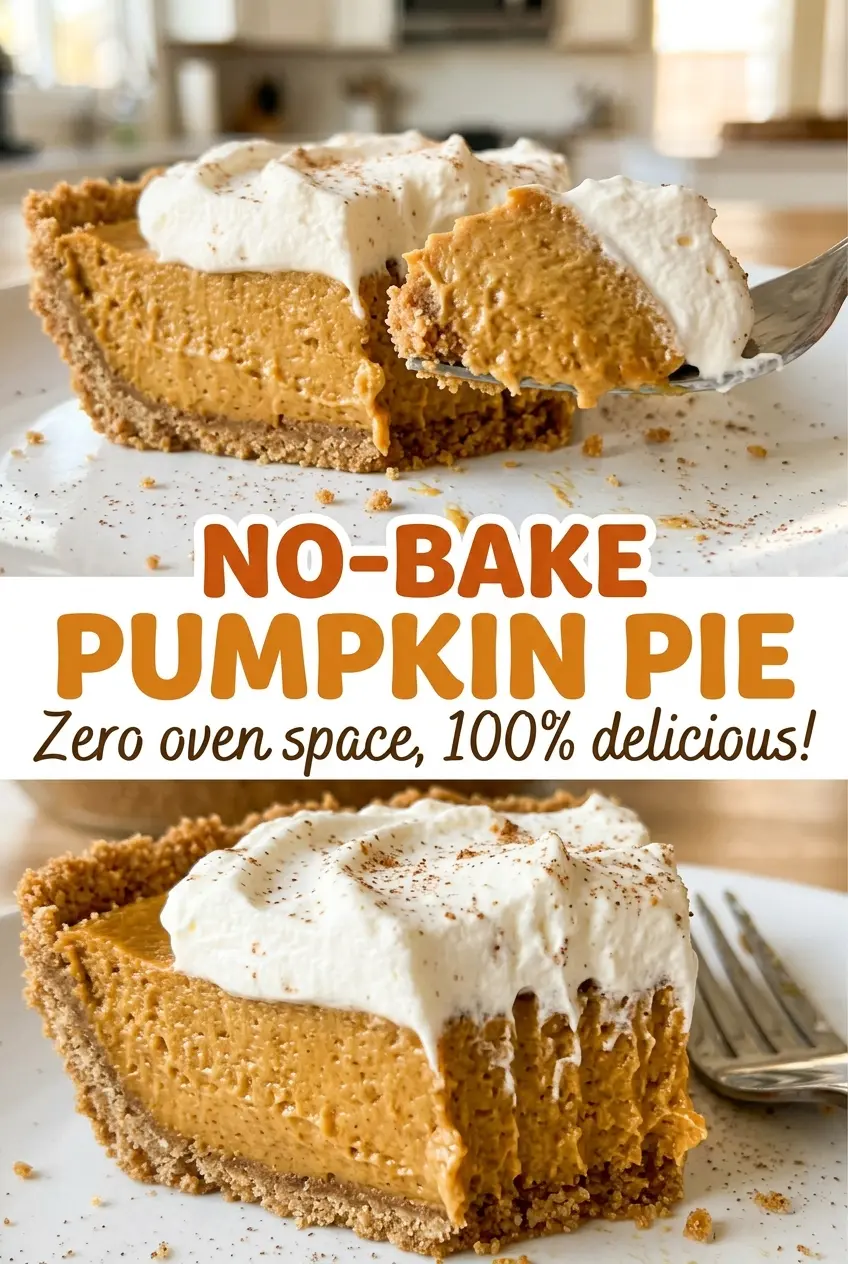 No Bake Pumpkin Pie smooth chilled slices