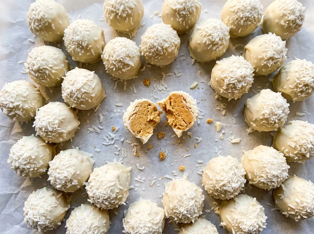 Peanut Butter Snowballs with creamy centers