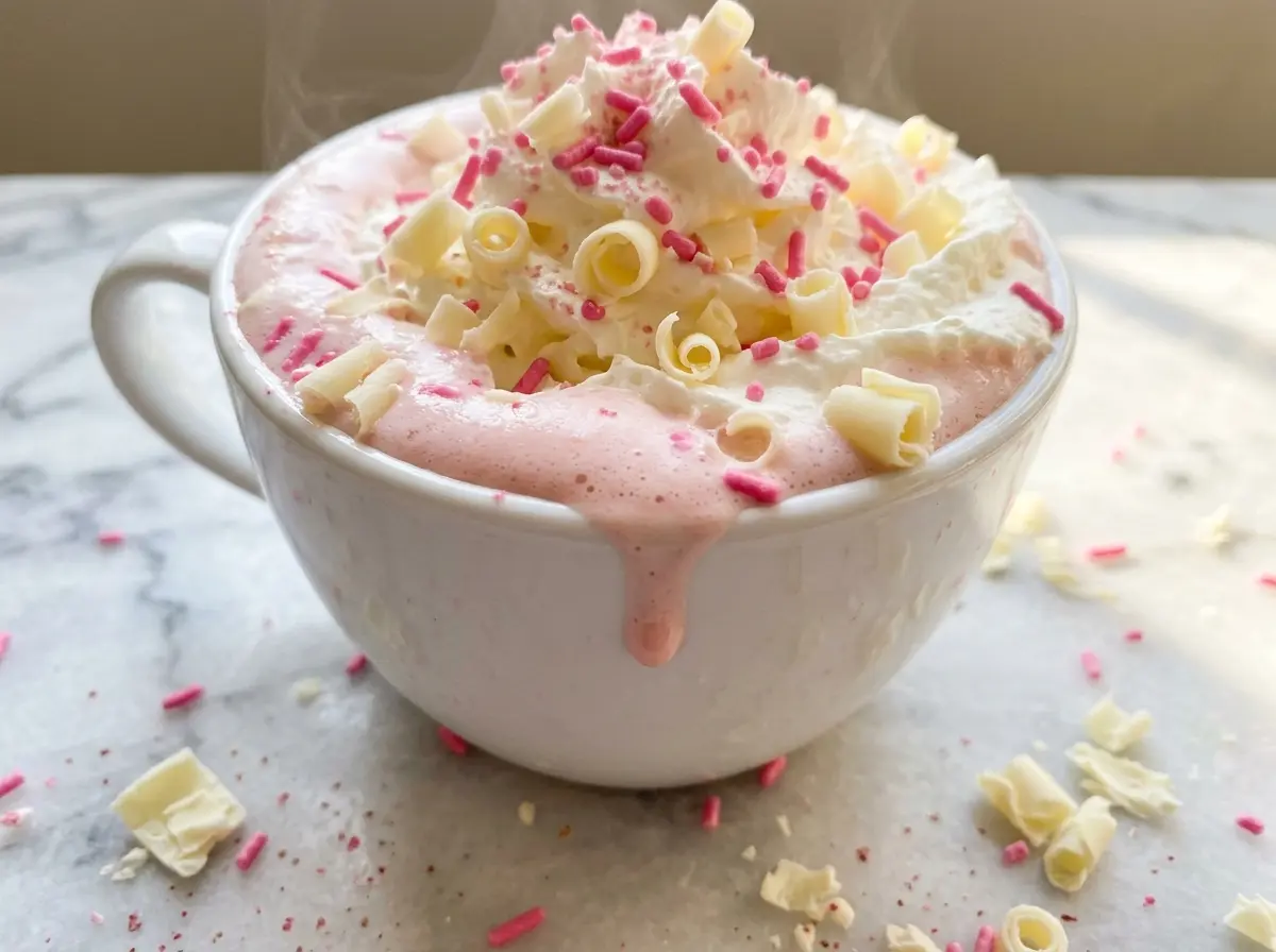 Pink Hot Chocolate creamy blush mugs