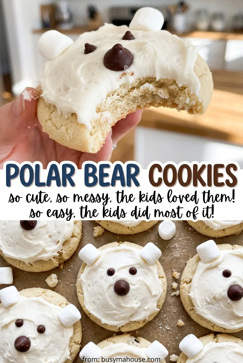 Polar Bear Cookies white glazed faces