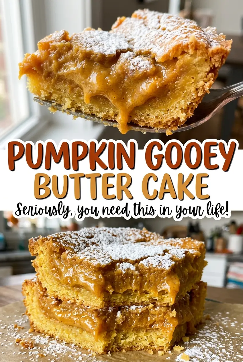 Pumpkin Gooey Butter Cake soft pumpkin center