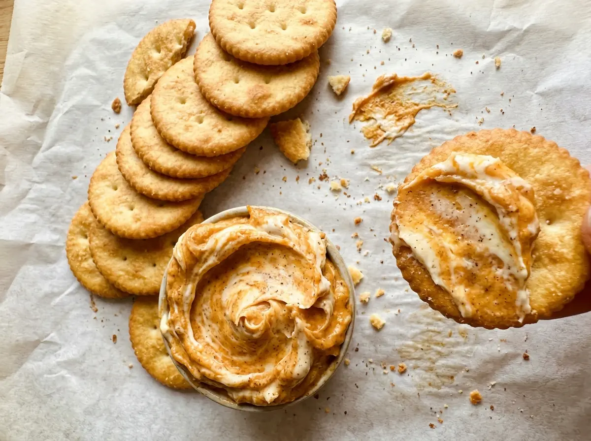 Pumpkin Pie Cheese and Crackers creamy spiced spread