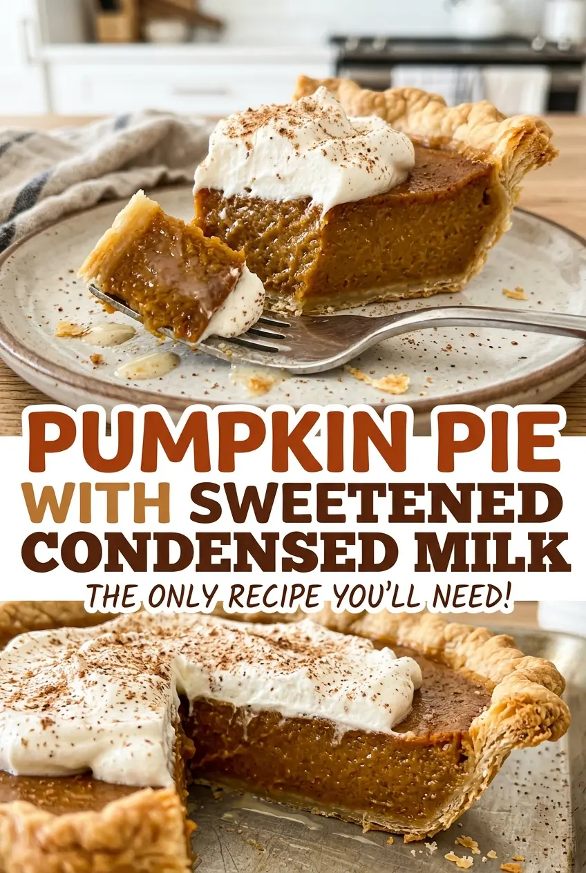 Pumpkin Pie with Sweetened Condensed Milk, silky spiced