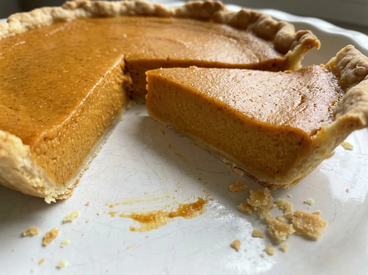 Pumpkin Pie with Sweetened Condensed Milk, silky spiced