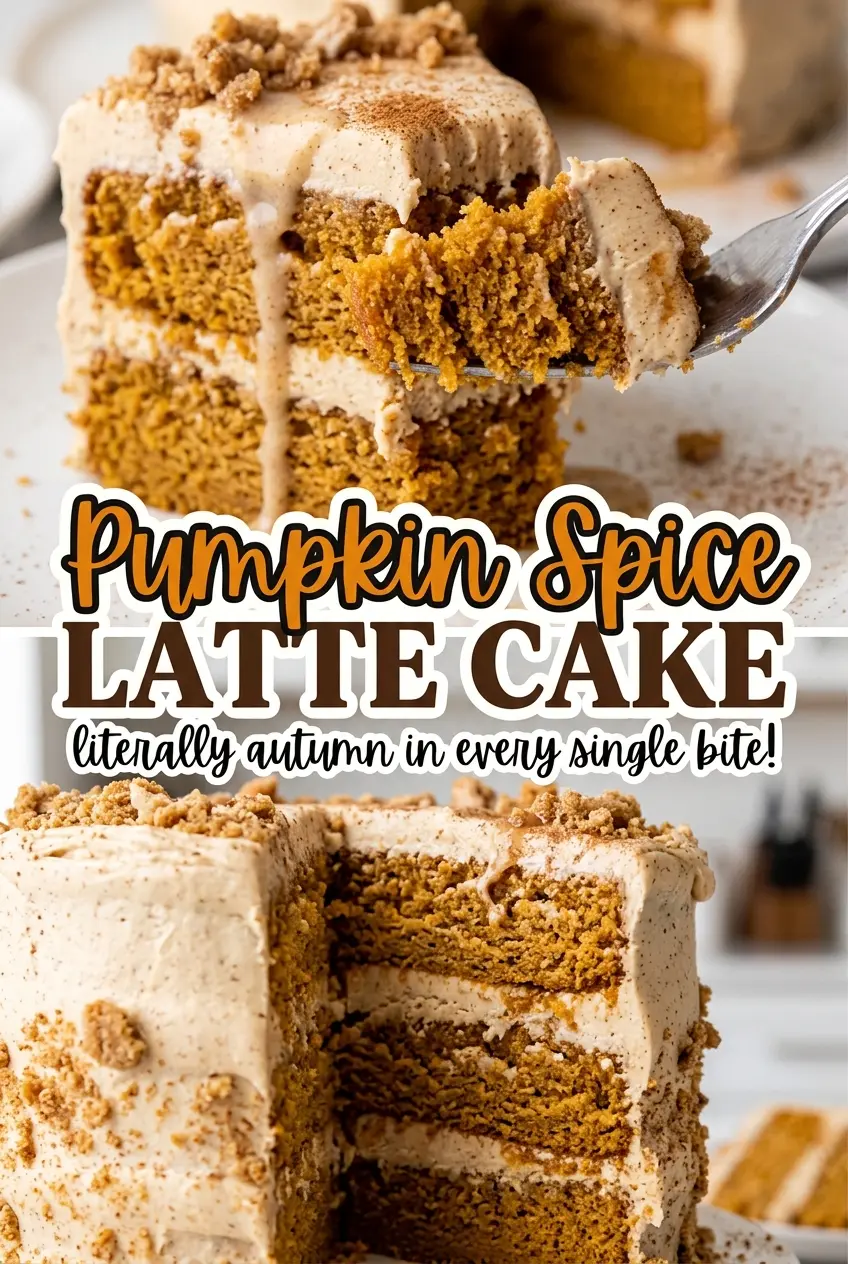 Pumpkin Spice Latte Cake with creamy frosting