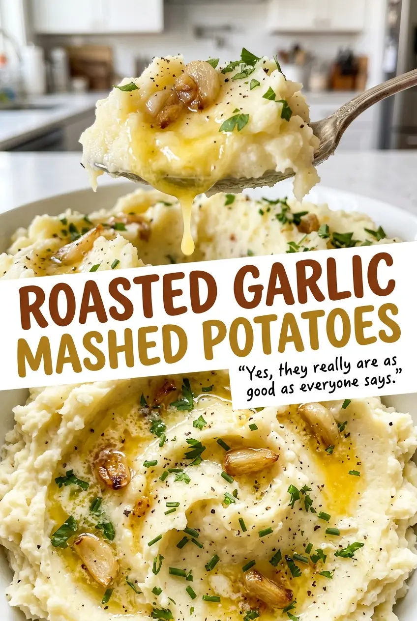 Roasted Garlic Mashed Potatoes soft buttery