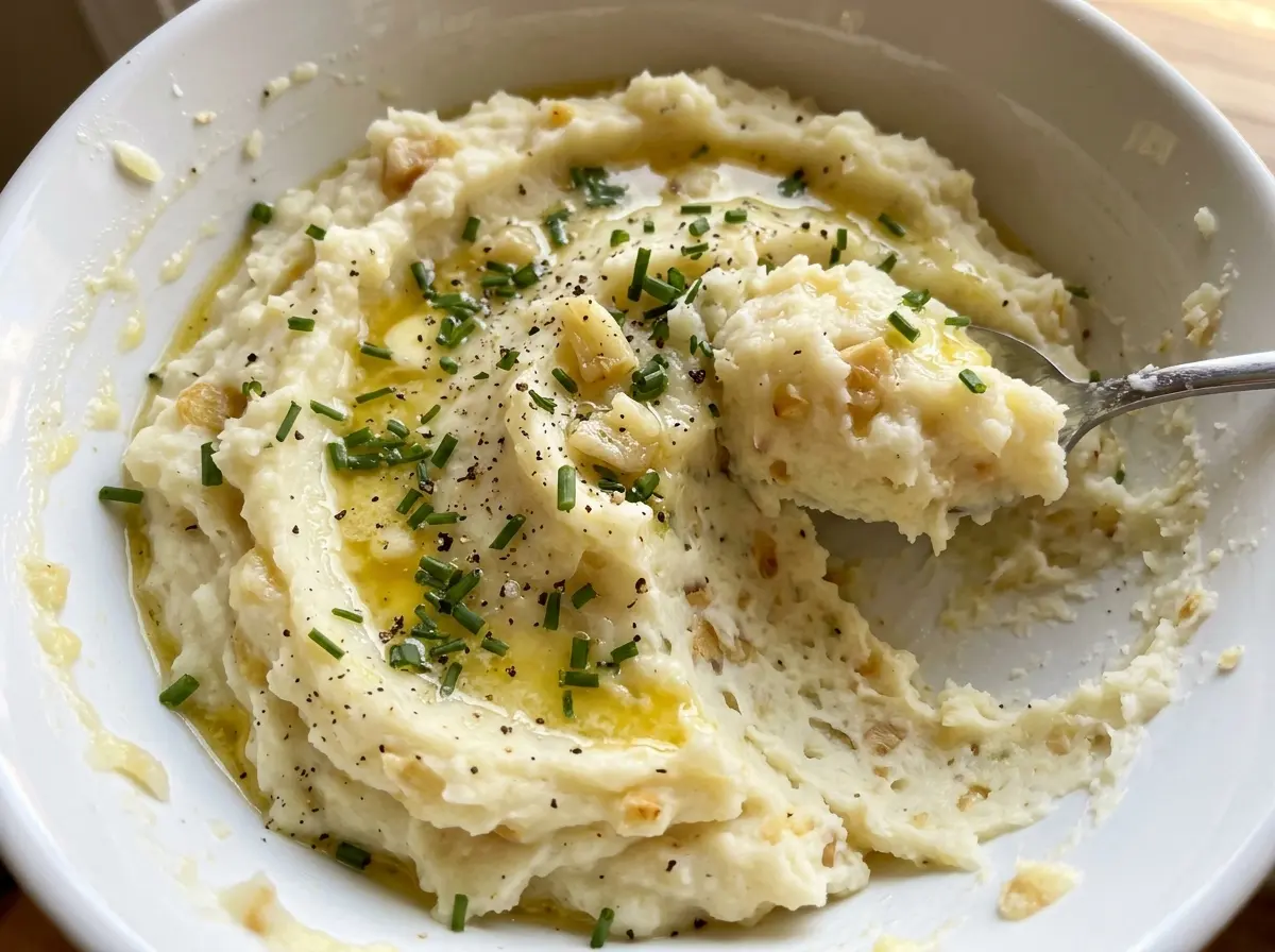 Roasted Garlic Mashed Potatoes creamy golden