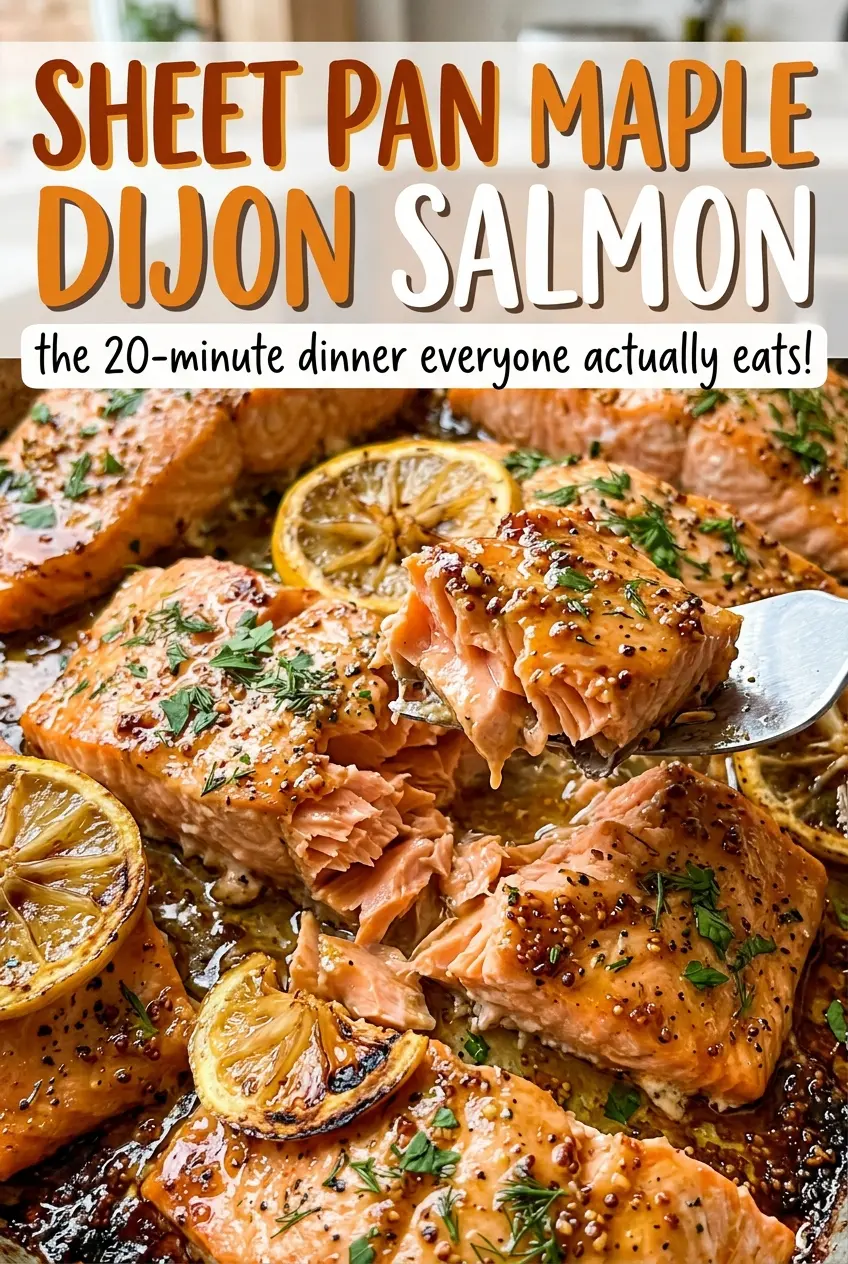 Sheet Pan Maple Dijon Salmon bright asparagus fillets