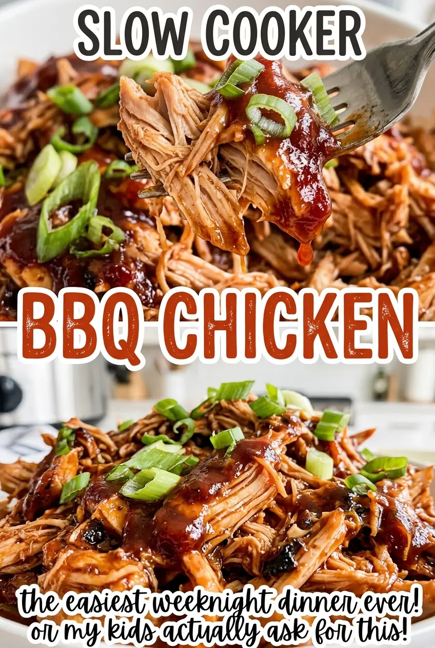 Slow Cooker BBQ Chicken smoky shredded saucy