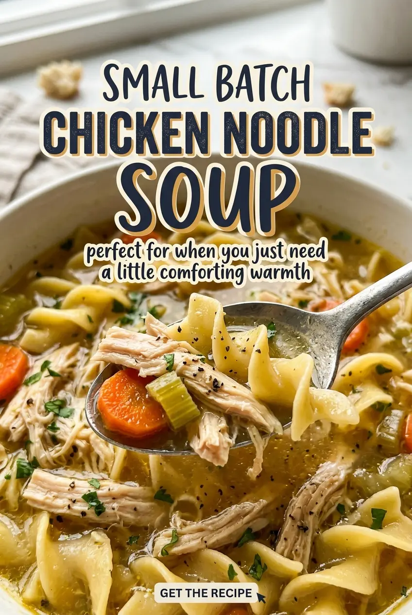 Small Batch Chicken Noodle Soup, tender and hearty