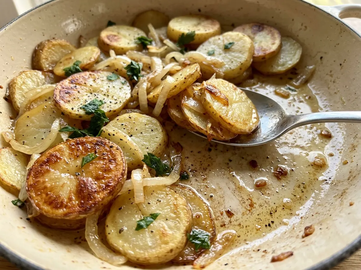 Southern Fried Potatoes golden onion skillet
