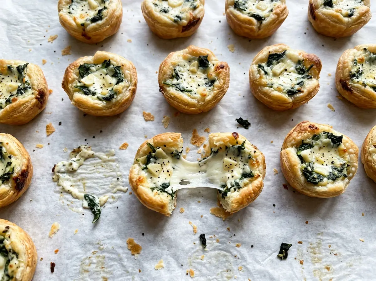 Spinach Dip Bites golden cheesy flaky