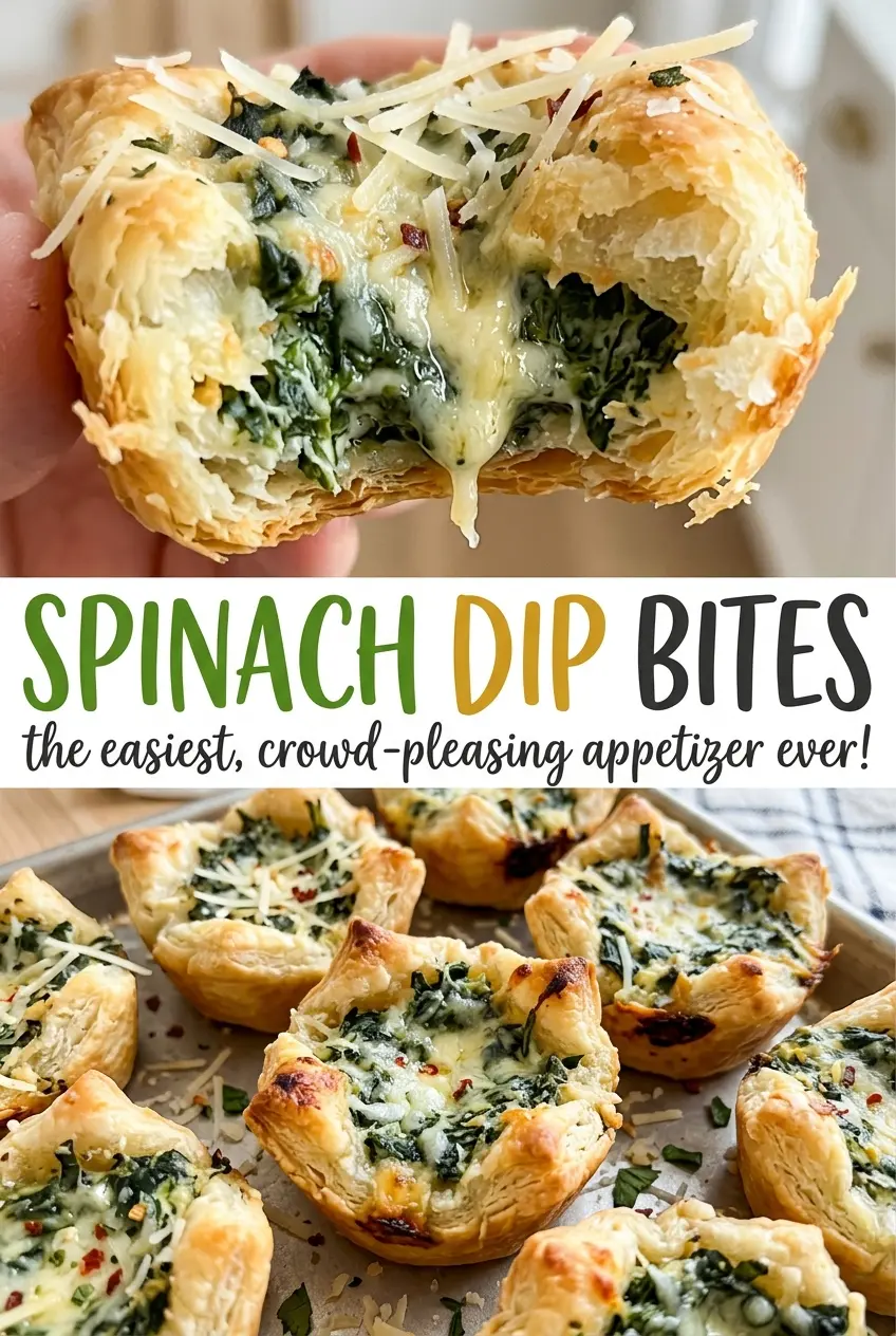 Spinach Dip Bites creamy spinach-filled pastry