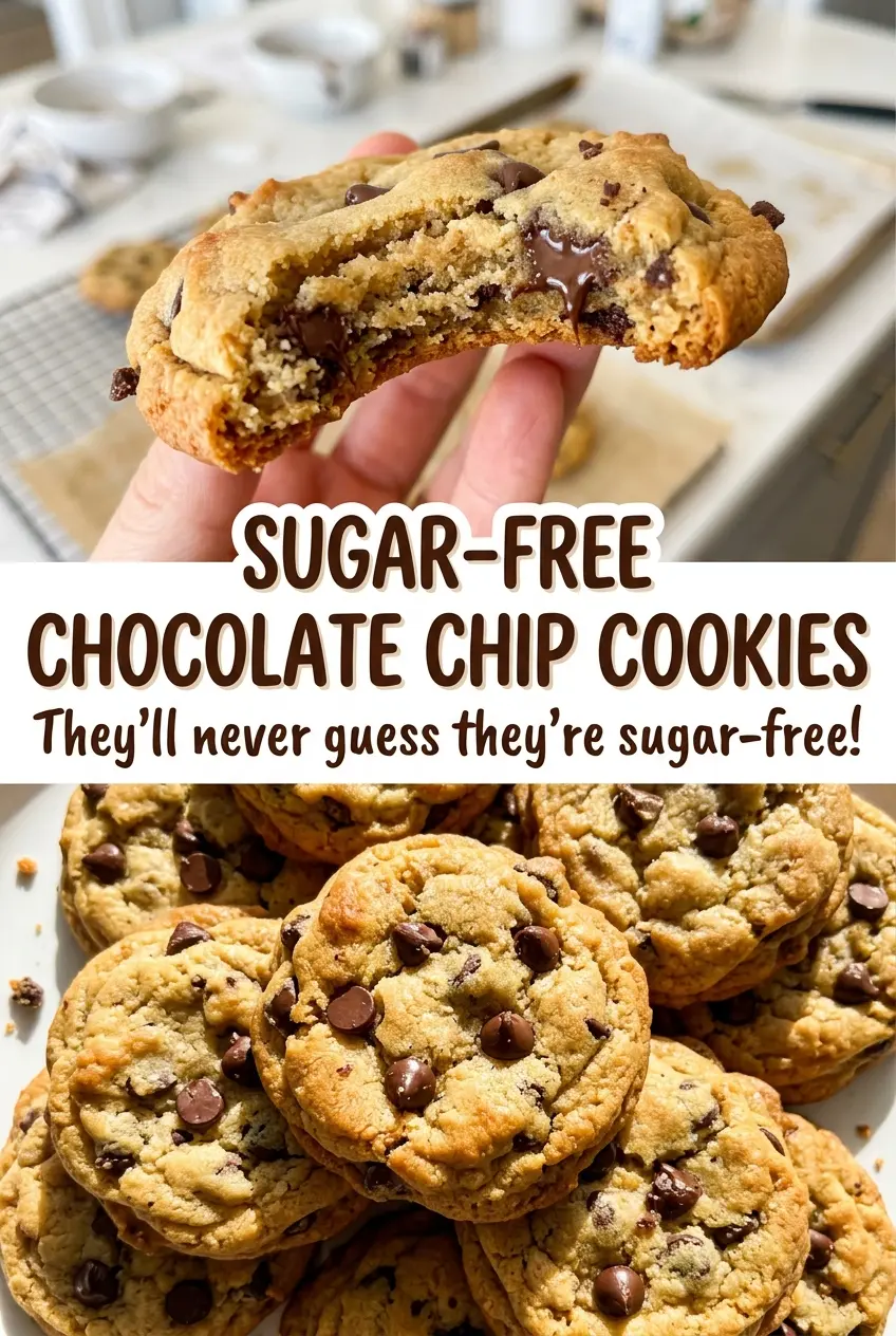 Sugar Free Chocolate Chip Cookies golden edges