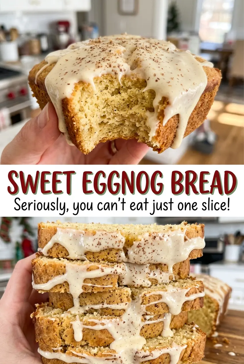 Sweet Eggnog Bread nutmeg golden loaf