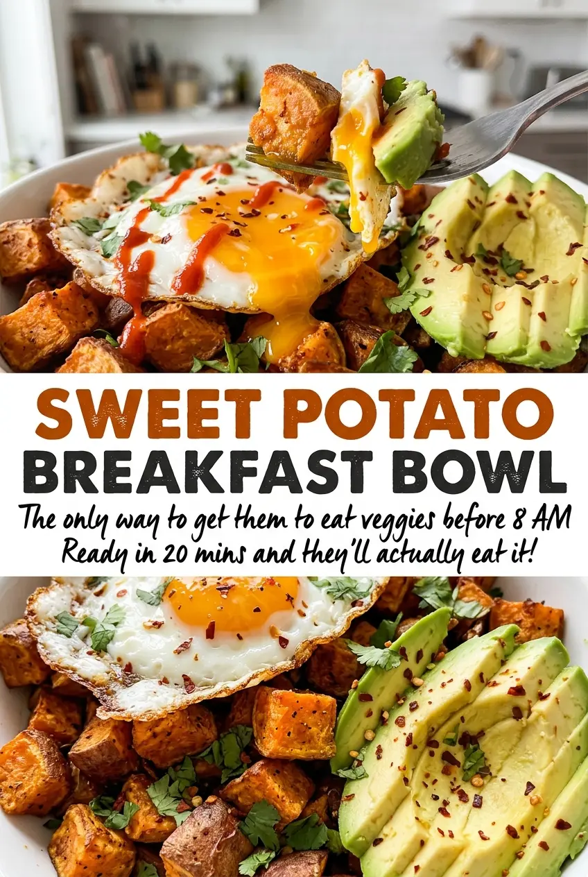 Sweet Potato Breakfast Bowl with avocado salsa