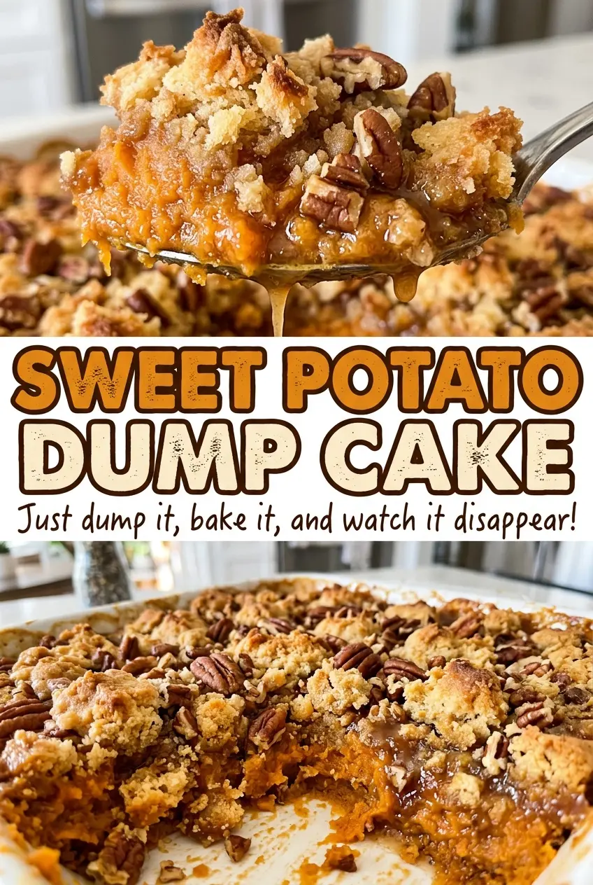 Sweet Potato Dump Cake soft spiced layers