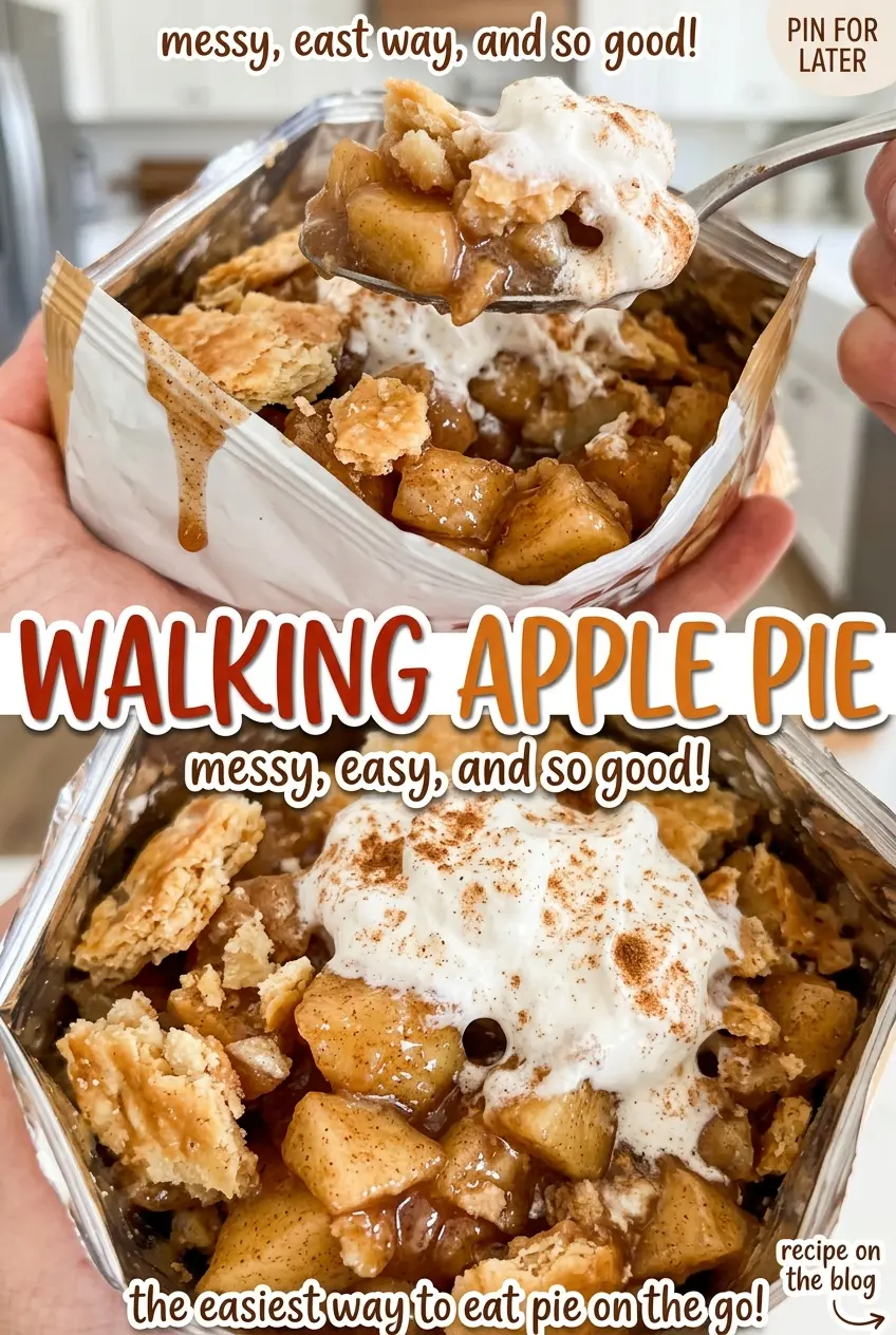 Walking Apple Pie in crunchy snack bags