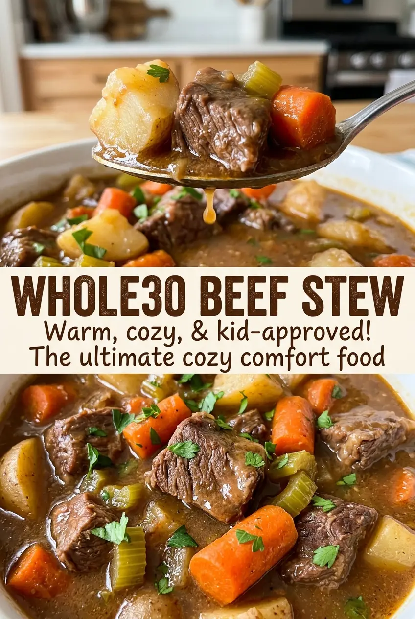 Whole30 Beef Stew, hearty and rustic